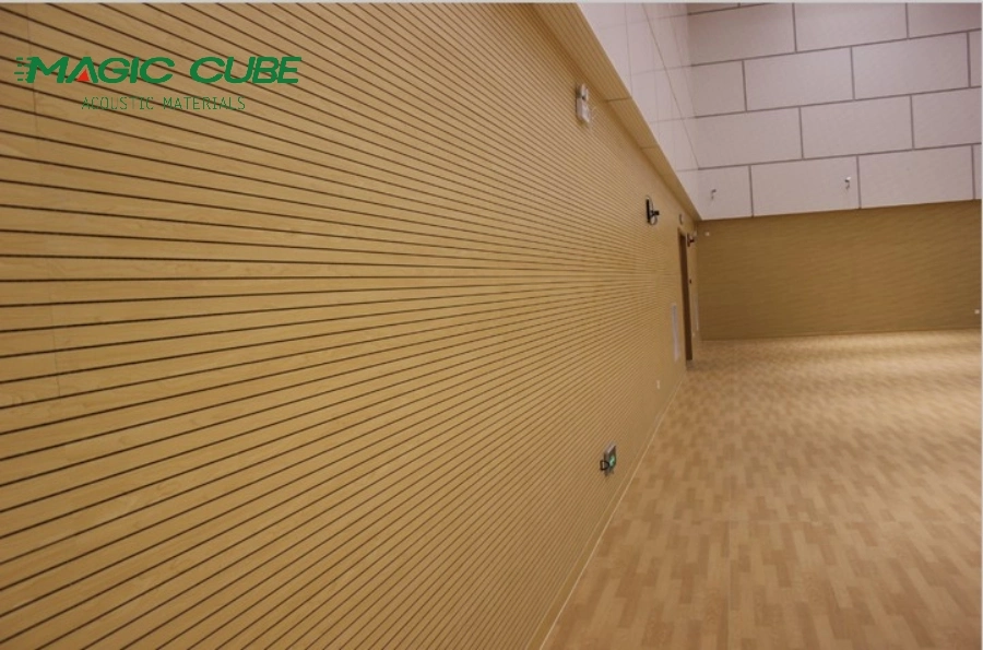 Interior Decoration MDF Wooden Soundproof Grooved Acoustic Wall Panel